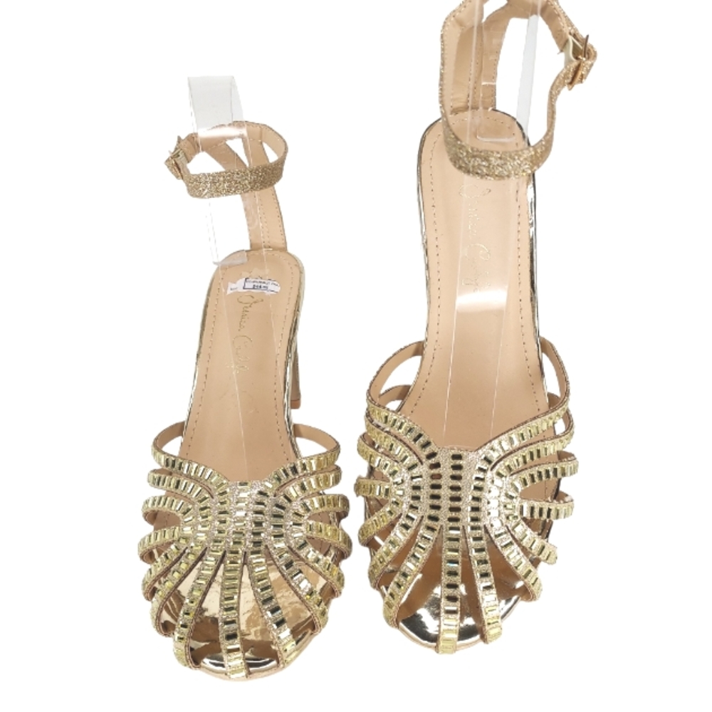 Jessica Carlyle Gold Rhinestone & Glitter Heels NWOT NEW Size 7.5